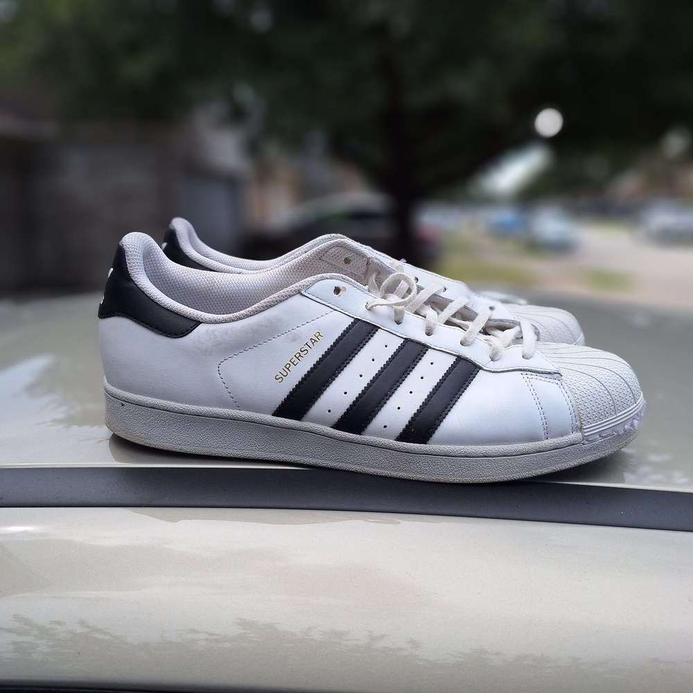 Adidas Superstar Men's White and Black Sneakers